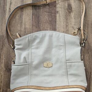b.o.c. Cream and Tan Tote Bag